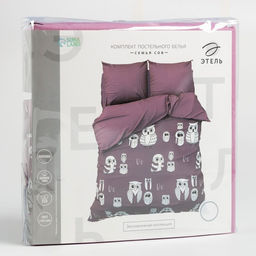 Постельное бельё Этель Евро Семья сов 200х215 см, 220х240 см, 70х70 см - 2 шт  фото 5