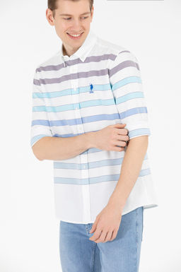 U. S. Polo Assn / Мужская синяя рубашка с длинным рукавом - U.s. polo assn фото 3