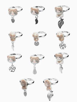 Цена за 36 шт. Кольцо «Выбражулька» котики бархат, МИКС, безразмерное (фас. 36 шт.)