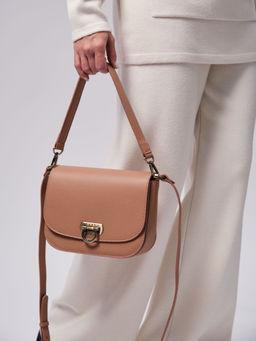 Сумка кожаная Azaro 30741 бежевая нуга