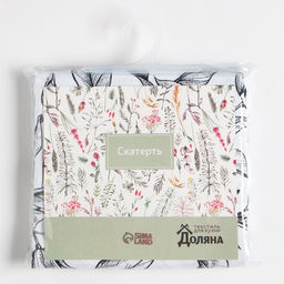 Скатерть Доляна Plant leaves 146х180 см, 100% хл, рогожка 164 г/м2  фото 4