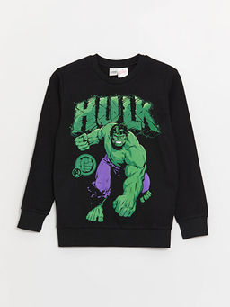 Bisiklet Yaka Hulk Bask?l? Uzun Kollu Erkek ?ocuk Ti??rt