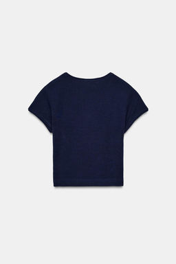 CAMISETA CROPPED MANGA CORTA / Marino - Zara фото 4