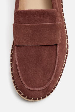 LEATHER MOCCASIN ESPADRILLES - Zara фото 7