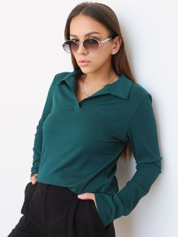 Лонгслив женский поло КФ101 Изумруд от фабрики Спортсоло