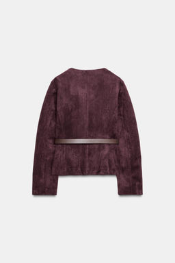 FAUX SUEDE BLAZER WITH BELT - Zara фото 7