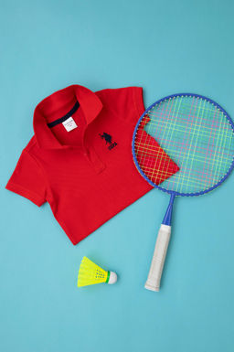 Футболка-поло детская U.S. Polo Assn красная из хлопка