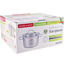 29479 Кастрюля с крышкой 26 см 8 л МВ (х4) - Mayer&boch фото 2