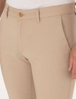Bej Slim Fit Kanvas Pantolon