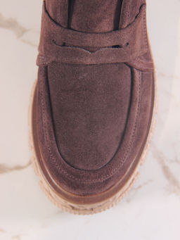 Полуботинки 304.PODYUM141br.Коричневая замша/байка