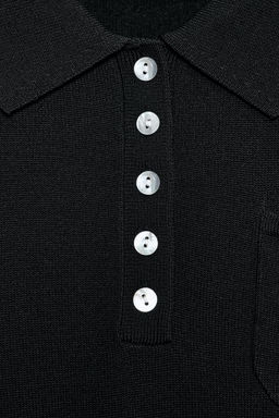 POLO PUNTO MANGA CORTA / Negro