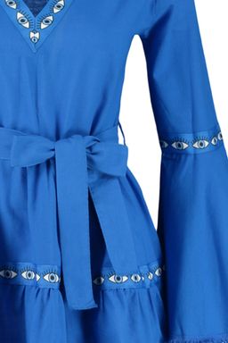 Trendyolmilla Beyaz Dokuma %100 Pamuk Serit Aksesuarl? Mini Plaj Elbisesi TBESS21EL1253 фото 11