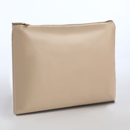 Цена за 2 шт. Косметичка на молнии плоская, однотонная, бежевая