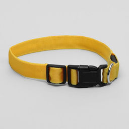 Ошейник с подсветкой Двойная полоса размер L, ОШ 45-52 х 2,5 см 3 режима свечения жёлтый - Пижон фото 3