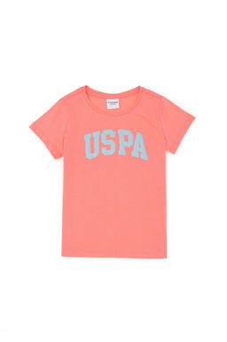 Неоново-розовая базовая футболка с круглым вырезом для девочек Неожиданная скидка в корзине - U.s. polo assn фото 8