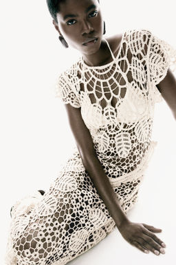 Vestido efecto crochet con manga circular - H&m фото 7