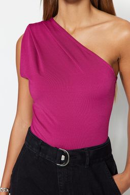 Fusya Asimetrik Yakal? Alttan C?tc?tl? Esnek Orme Body TWOSS22BD00014