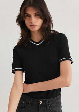 Siyah Tisort - Mavi фото 2