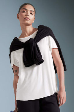 DeFactoFit Oversize Genis Kal?p Bisiklet Yaka Sporcu Modal K?sa Kollu Tisort  фото 2