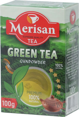 Merisan. Зеленый. Ганпаудер 100 гр. карт.упаковка