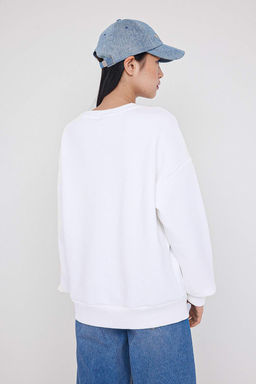 Teen Ekru Oversize/Bask?l? Orme Sweatshirt TWOAW26SW00104 - Trendyolmilla фото 4