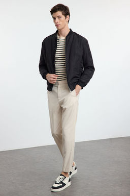 TRENDYOL MAN Beyaz %100 Pamuk Beli Lastikli Slim Fit Gabardin Gizli Kapamal? Dokuma Pantolon TMNAW25PL00019 - Trendyolmilla фото 3