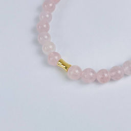 Браслет из Розового кварца со вставкой