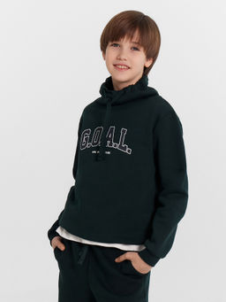 Джемпер для мальчиков зеленый с принтом G.O.A.L