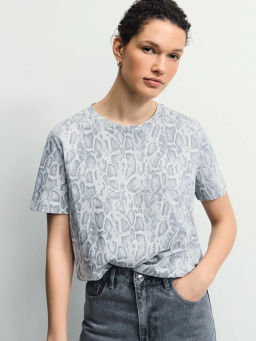 Футболка из хлопка с принтом / Zarina  фото 2