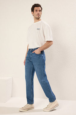 Orta mavi %100 Pamuk Essential Fit Jeans Kot Pantolon TMNAW23JE00104 - Trendyolmilla фото 2
