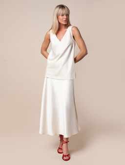 VILATTE / Топ из плотного полуматового сатина, скроенный по косой  фото 2