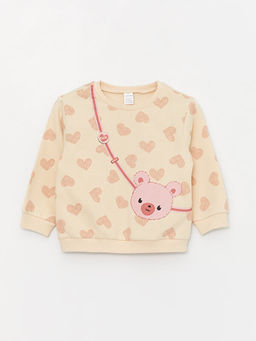 Bisiklet Yaka Uzun Kollu Bask?l? K?z Bebek Sweatshirt ve Tayt 2li Tak?m - Waikiki фото 2