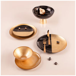 ТАРЕЛКА BOHEMIA BLACK/GOLD 28СМ - Bronco фото 2