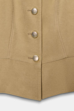 FAUX SUEDE PADDED SHOULDER BLAZER - Zara фото 9