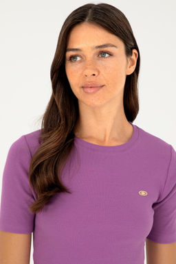Футболка U.S. Polo Assn хлопок с эластаном фиолетовая  фото 2