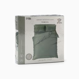 Постельное бельё дуэт «Этель», тенсель, оливковое