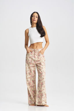 Джинсы Floral Beige