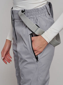 Полукомбинезон утепленный зимний горнолыжный светло-серого цвета