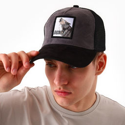 Кепка мужская с сеткой DIGNITY, чёрная, р-р 56