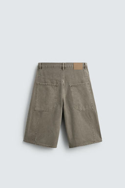 BERMUDA DENIM BALLOON FIT ESTRUCTURA / Khaki