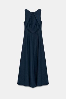 VESTIDO MIDI CON LINO ESPALDA DESCUBIERTA / Azul - Zara фото 9