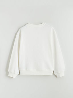 Bisiklet Yaka K?z ?ocuk Kal?n Sweatshirt