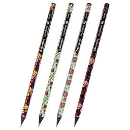Цена за 4шт. Карандаш чернографитный BRAUBERG "CALAVERAS", 1 шт., HB, корпус ассорти