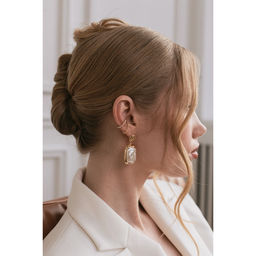 Серьги «Каффы» манжеты, набор 3 шт., белые в золоте