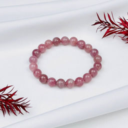 Браслет из мадагаскарского Розового кварца 19 см