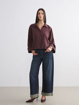 Oversize Modal Kar???ml? Kad?n G?mlek