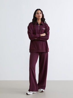 Dik Yaka Nak??l? Oversize Kad?n Sweatshirt Tunik