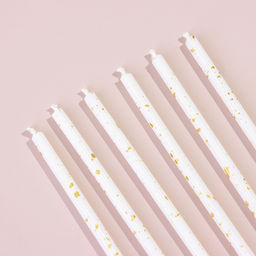 Набор свечей в торт, 6 штук Исполнение желаний, 16,5 см, белый с золотом - Страна карнавалия фото 7