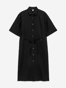 Vestido camisero de lino