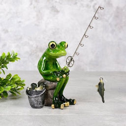 Цена за 2 шт. Фигурка Лягушка рыбак 13,5 см / YX69004DH-2 /уп 2/24/ - Галеонтрейд фото 3